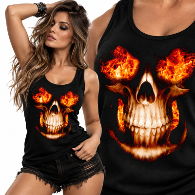 TANK TOP DAMSKI HORROR  FIRE SKULL